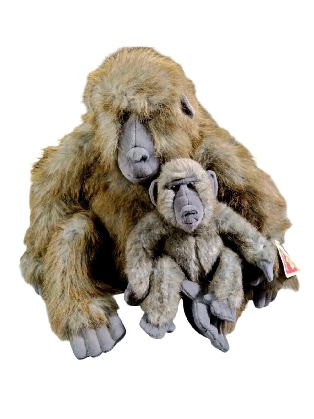 Vintage DAKIN Mother Gorilla & Baby Plush W Tags Large Stuffed Animal Baboon